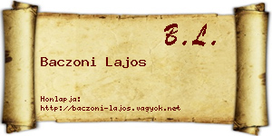 Baczoni Lajos névjegykártya